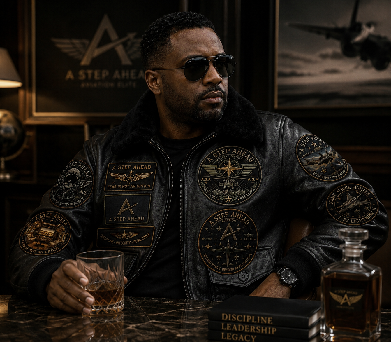 ASA Elite Squadron Leather Bomber Jacket