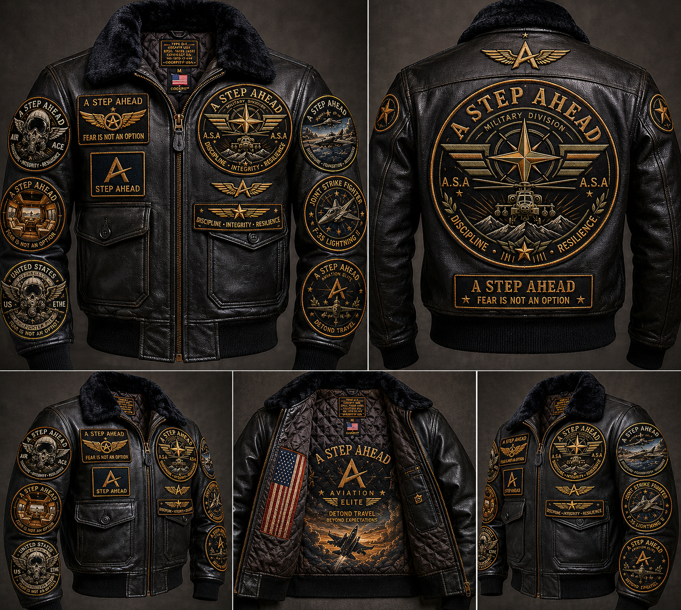 ASA Elite Squadron Leather Bomber Jacket